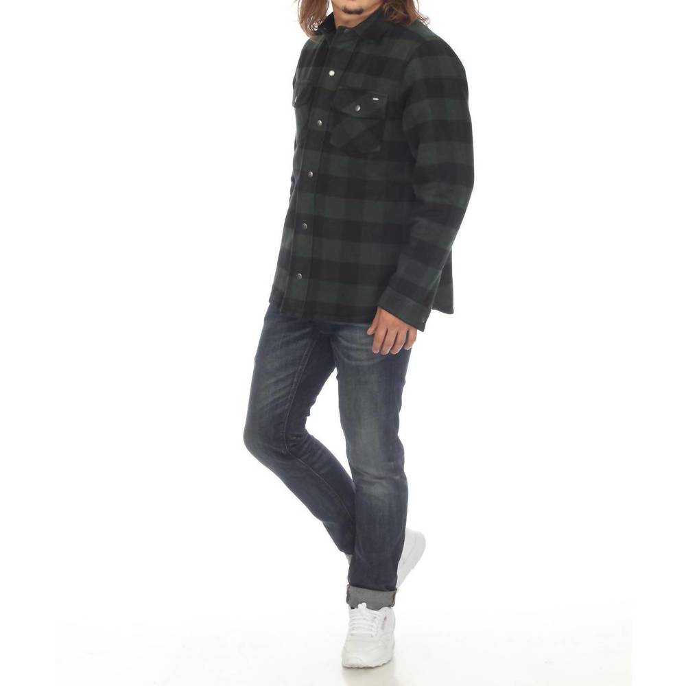 NEW VANS reversible flannel chore coat jacket in green/black plaid - Picture 4 of 9